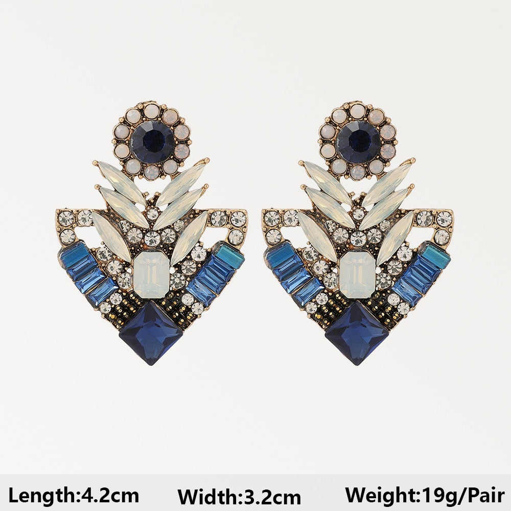 Dark Blue Series Long Dangle Drop Earrings