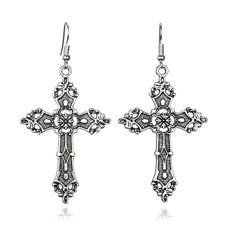 Cross Dangle Drop Earrings