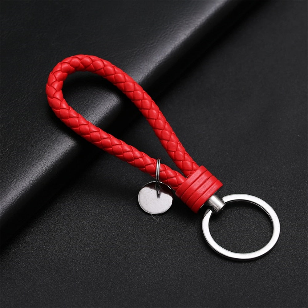 PU Leather Braided Rope Keychain