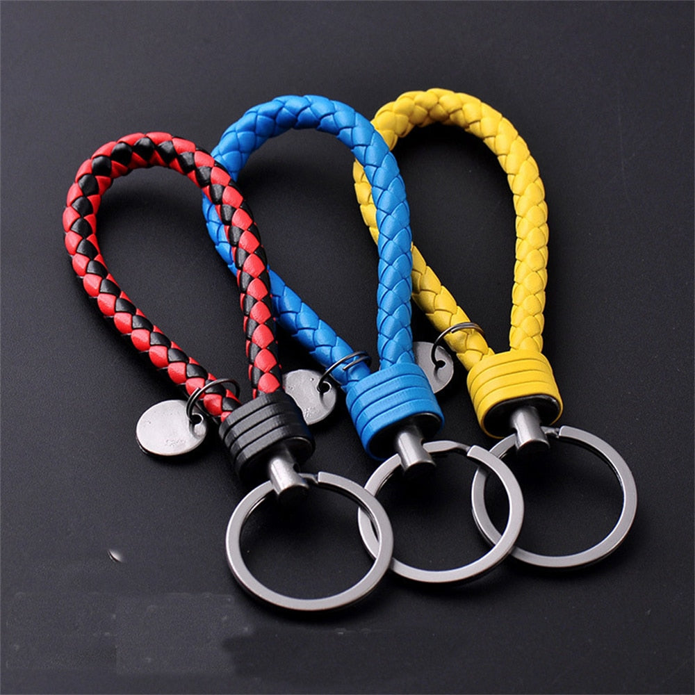 PU Leather Braided Rope Keychain