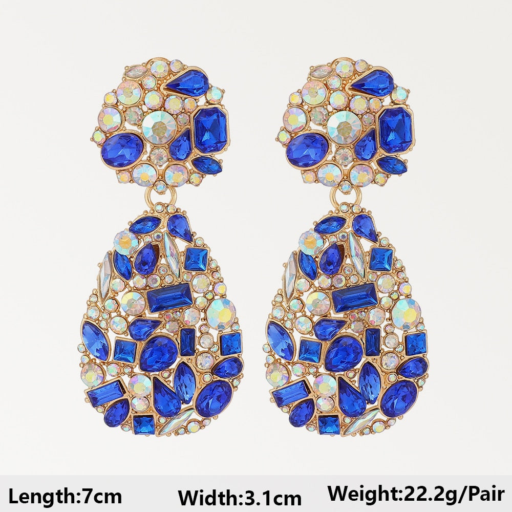 Dark Blue Series Long Dangle Drop Earrings