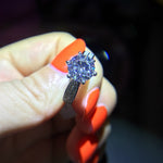 Tibetan Silver Rings Luxury 3 Carat Zircon