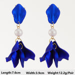 Dark Blue Series Long Dangle Drop Earrings