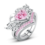 Elegant Gold Color Zircon Red Crystal Ring