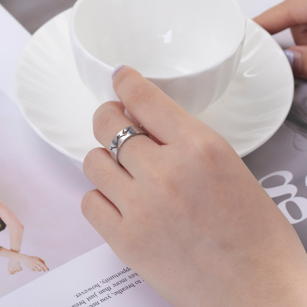 Women Stainless Steel Life Tree Hollow Ring