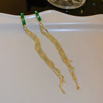 Long Full Rhinestone Big Earrings