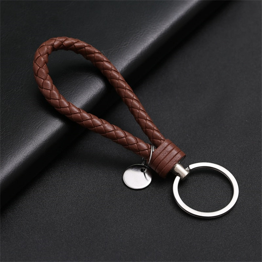 PU Leather Braided Rope Keychain