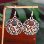 Hollow Carved Flowers Geometric Drop Earrings