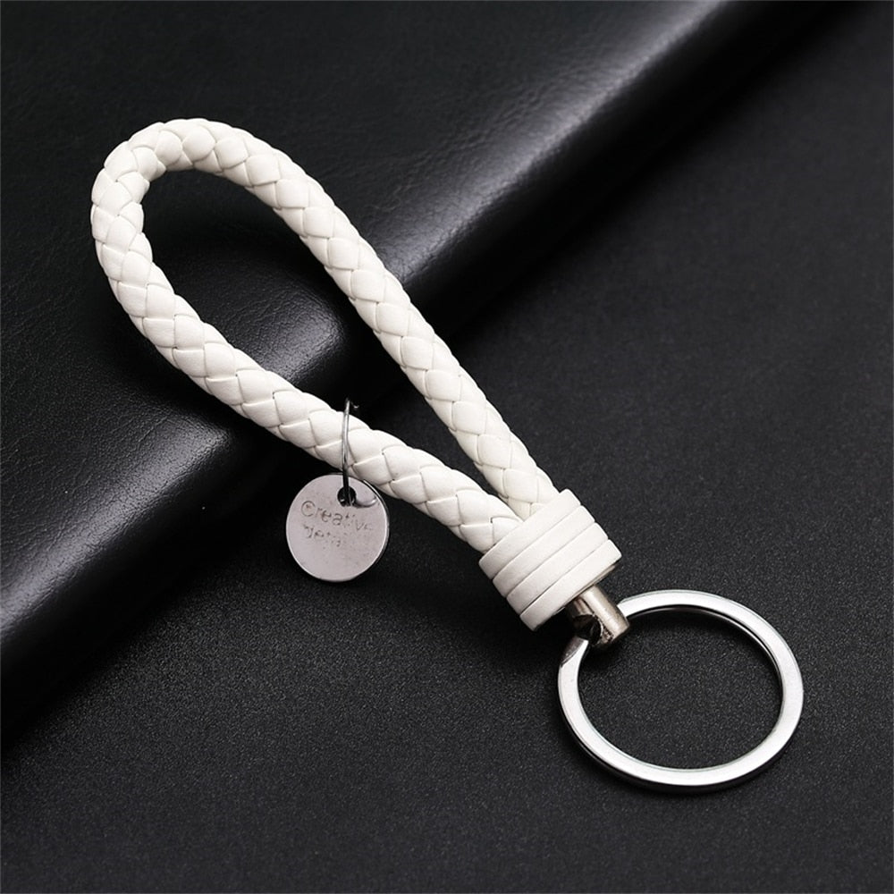 PU Leather Braided Rope Keychain