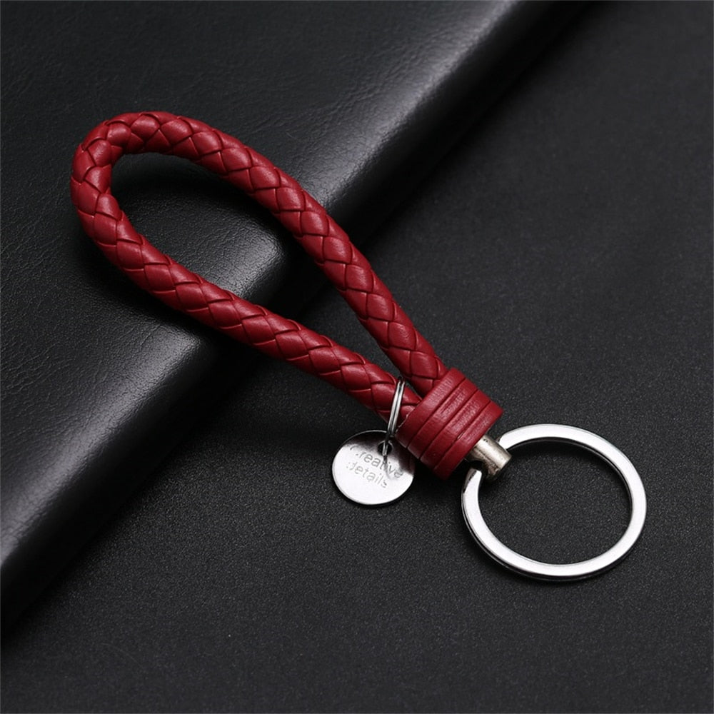 PU Leather Braided Rope Keychain