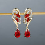 Crystal Flower Dangle Earrings