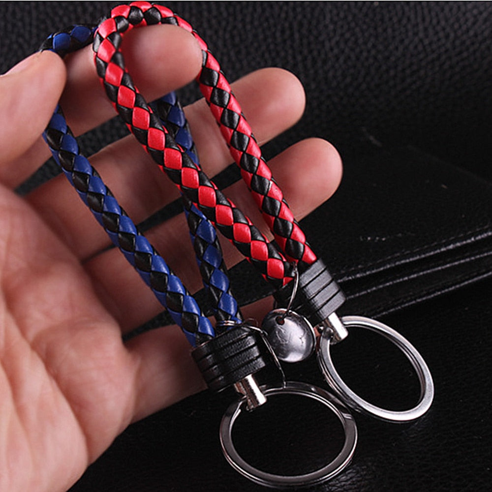 PU Leather Braided Rope Keychain