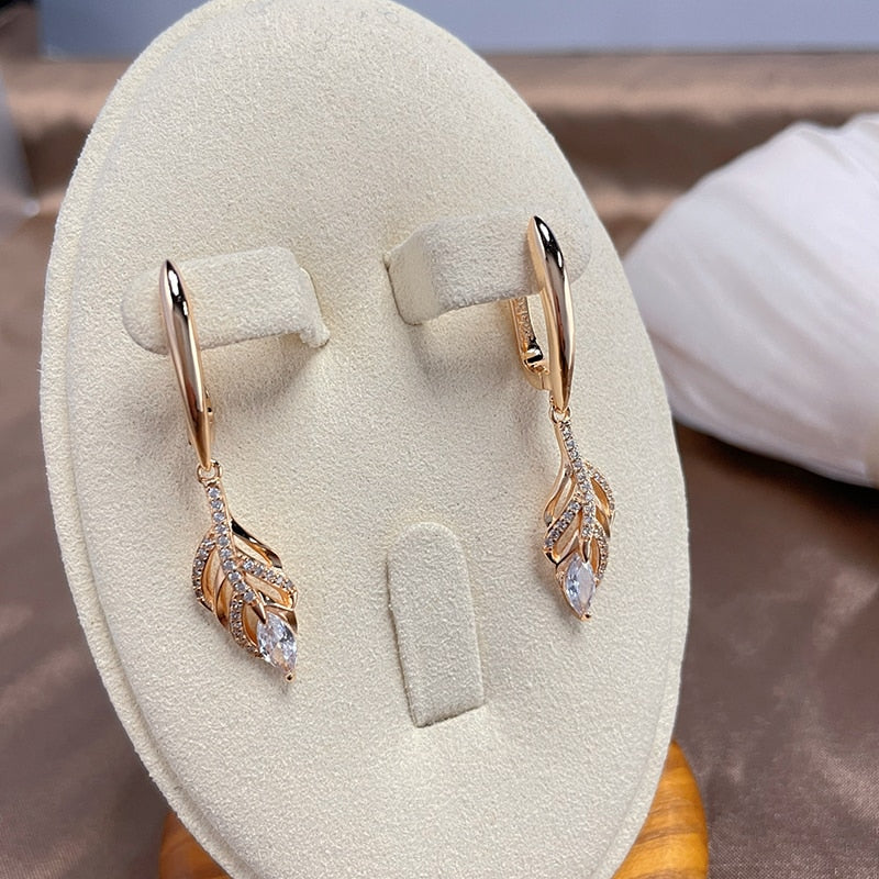 Luxury Designer Tassel 585 Gold Dangle Earrings