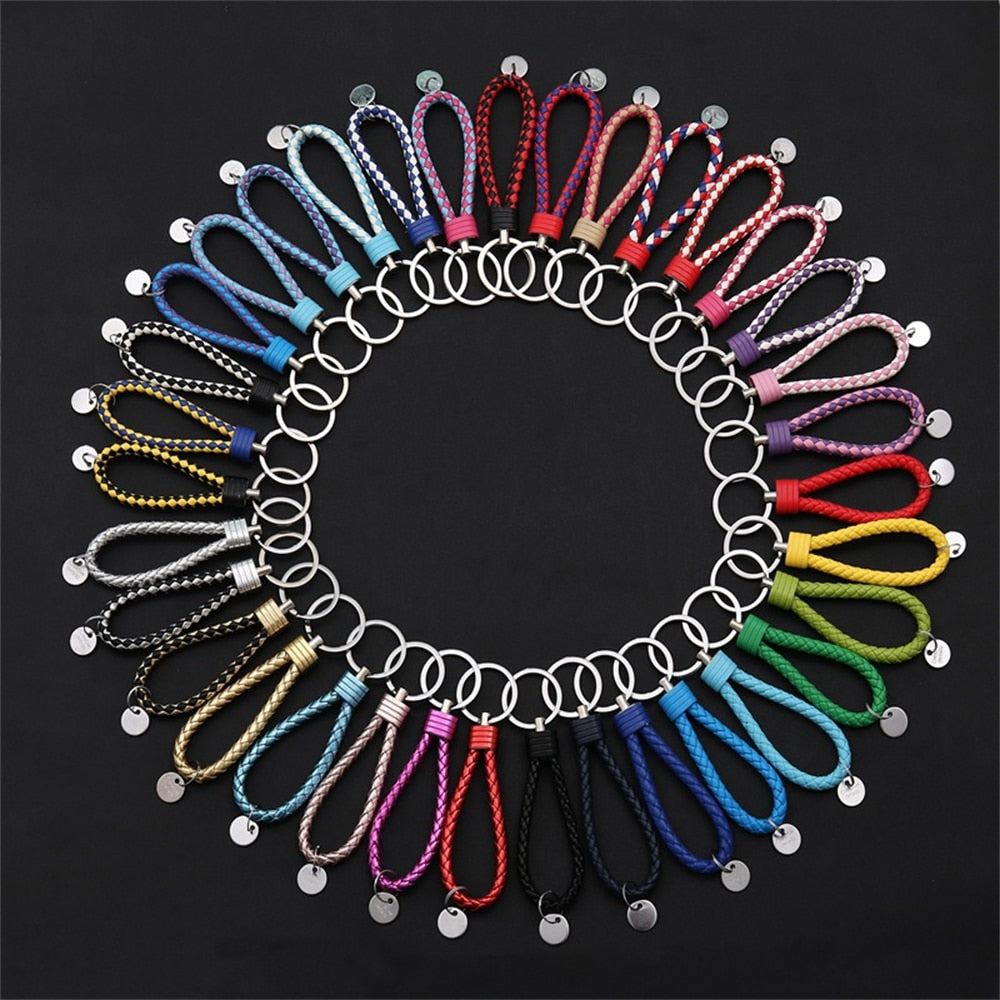 PU Leather Braided Rope Keychain