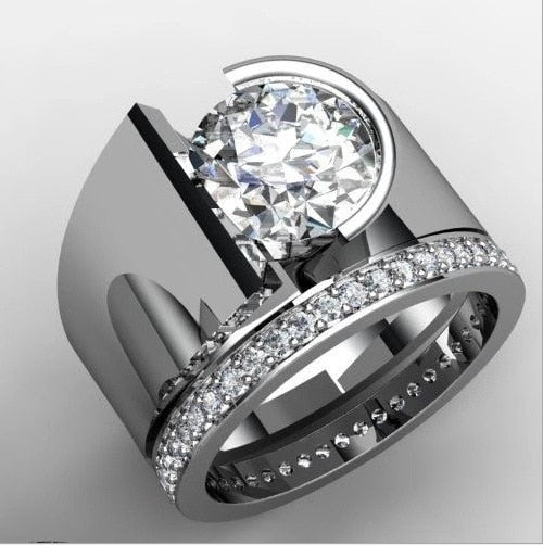 Elegant Gold Color Zircon Red Crystal Ring