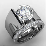 Elegant Gold Color Zircon Red Crystal Ring