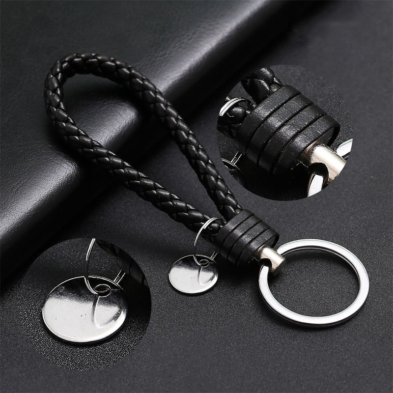PU Leather Braided Rope Keychain
