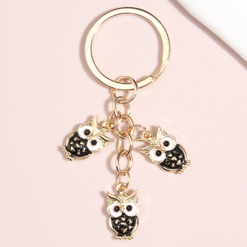 Cute Owl Star Key Ring