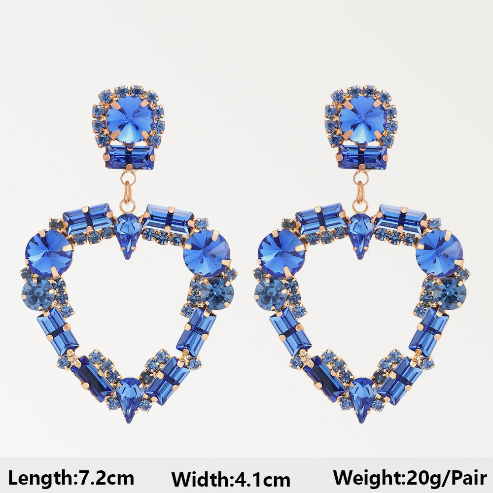 Dark Blue Series Long Dangle Drop Earrings