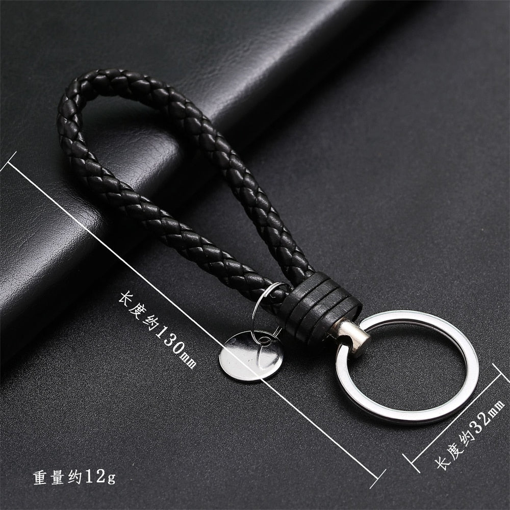 PU Leather Braided Rope Keychain