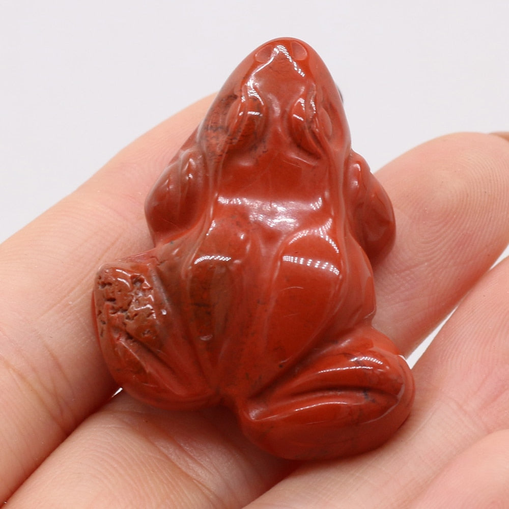 Frog Statue Reiki Figurine Opal Rose Quartz 
