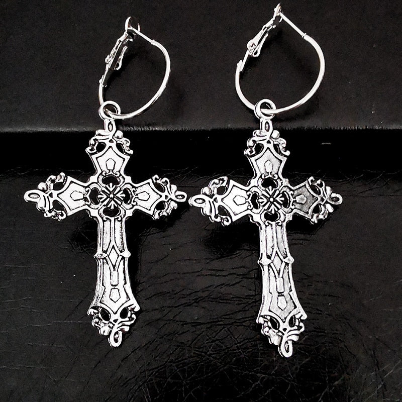 Cross Dangle Drop Earrings