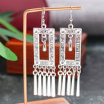 Hollow Carved Flowers Geometric Drop Earrings