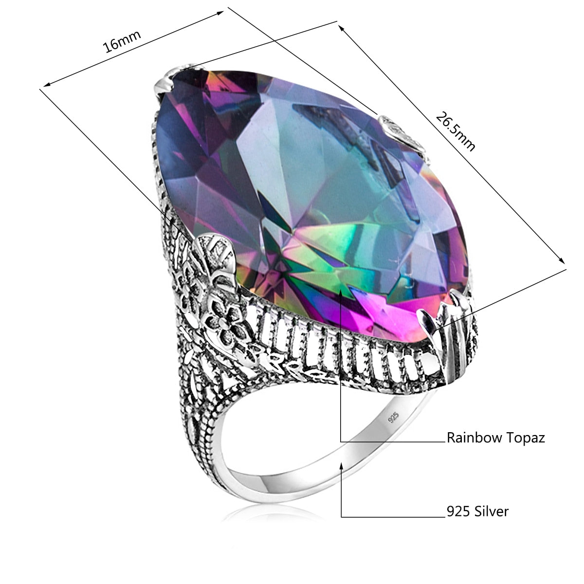 Vintage Rainbow Topaz Rings