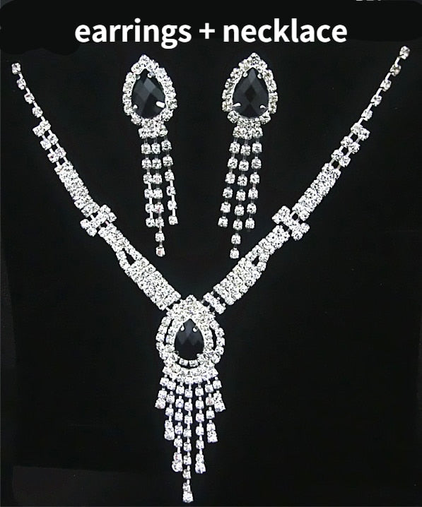 Trendy Blue Water Drop Rhinestones