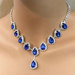Trendy Blue Water Drop Rhinestones
