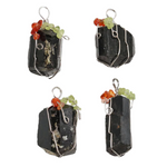 Black Tourmaline with Red Agate & Peridot Quartz