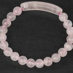 Bracelet- Rose Quartz with Rectangle Bar