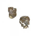 Elegant White Opal Irregular Crystal Ring