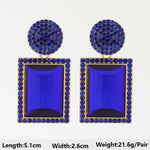Dark Blue Series Long Dangle Drop Earrings