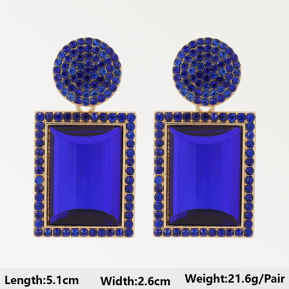 Dark Blue Series Long Dangle Drop Earrings