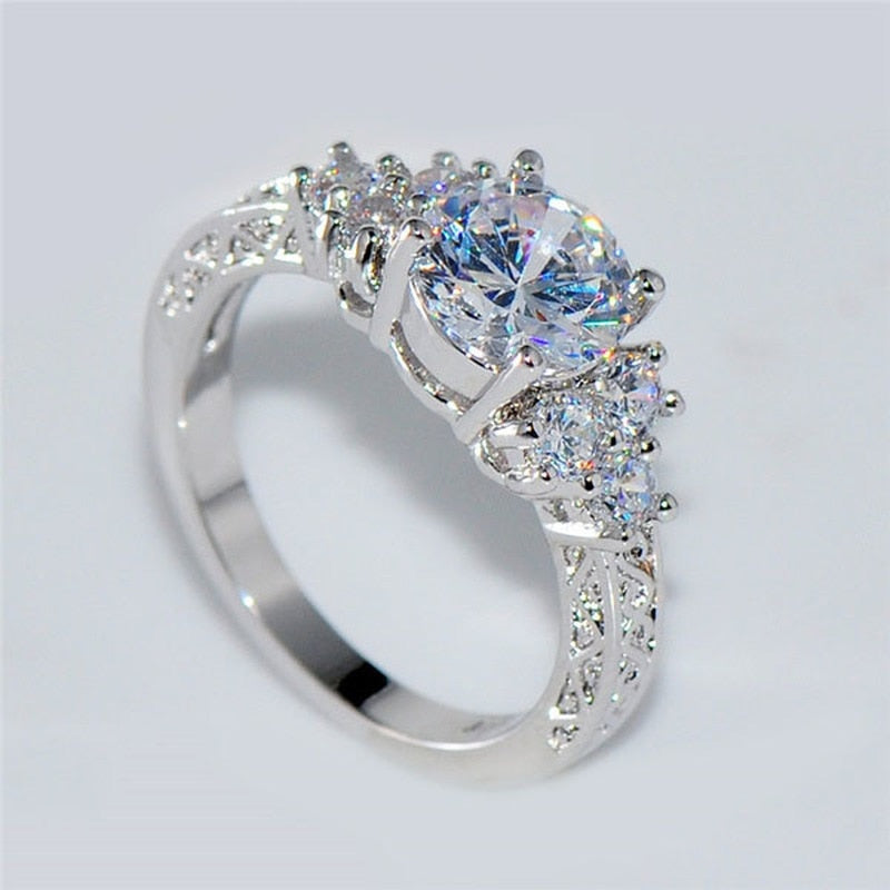 Exquisite Silver Color Engagement Rings