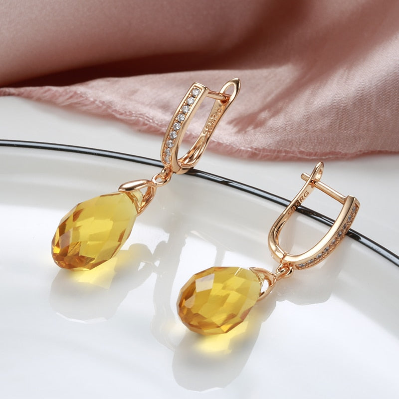 Rose Gold Water Drop Earrings
