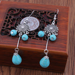 Hollow Carved Flowers Geometric Drop Earrings