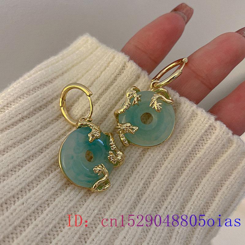 Jade Stone Donut Luxury Earrings
