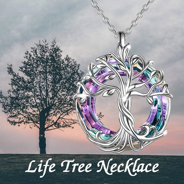 Silver Celtic Family Tree of Life Necklace 