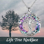 Silver Celtic Family Tree of Life Necklace 