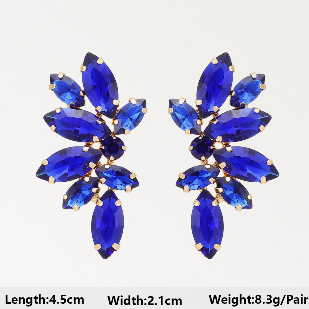 Dark Blue Series Long Dangle Drop Earrings