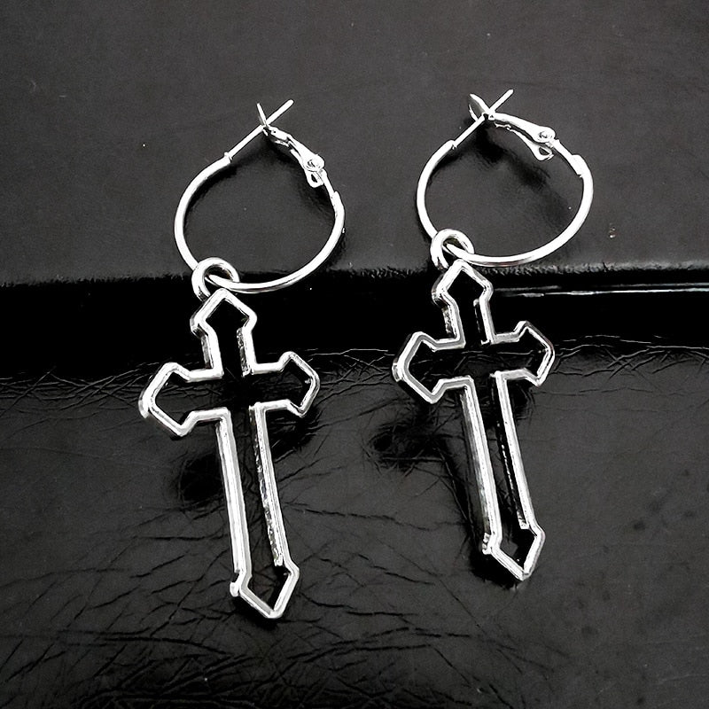 Cross Dangle Drop Earrings