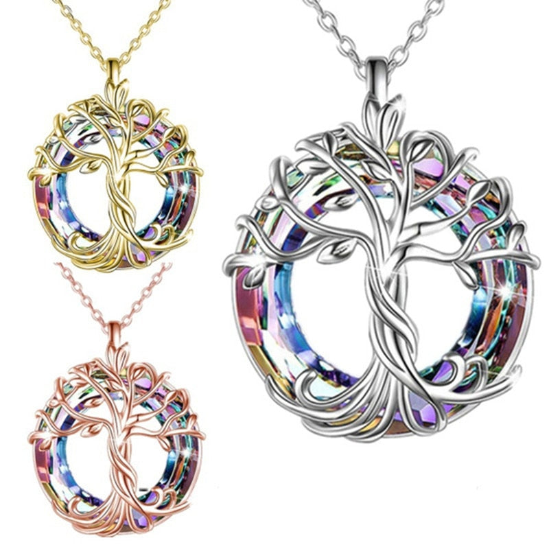 Silver Celtic Family Tree of Life Necklace 