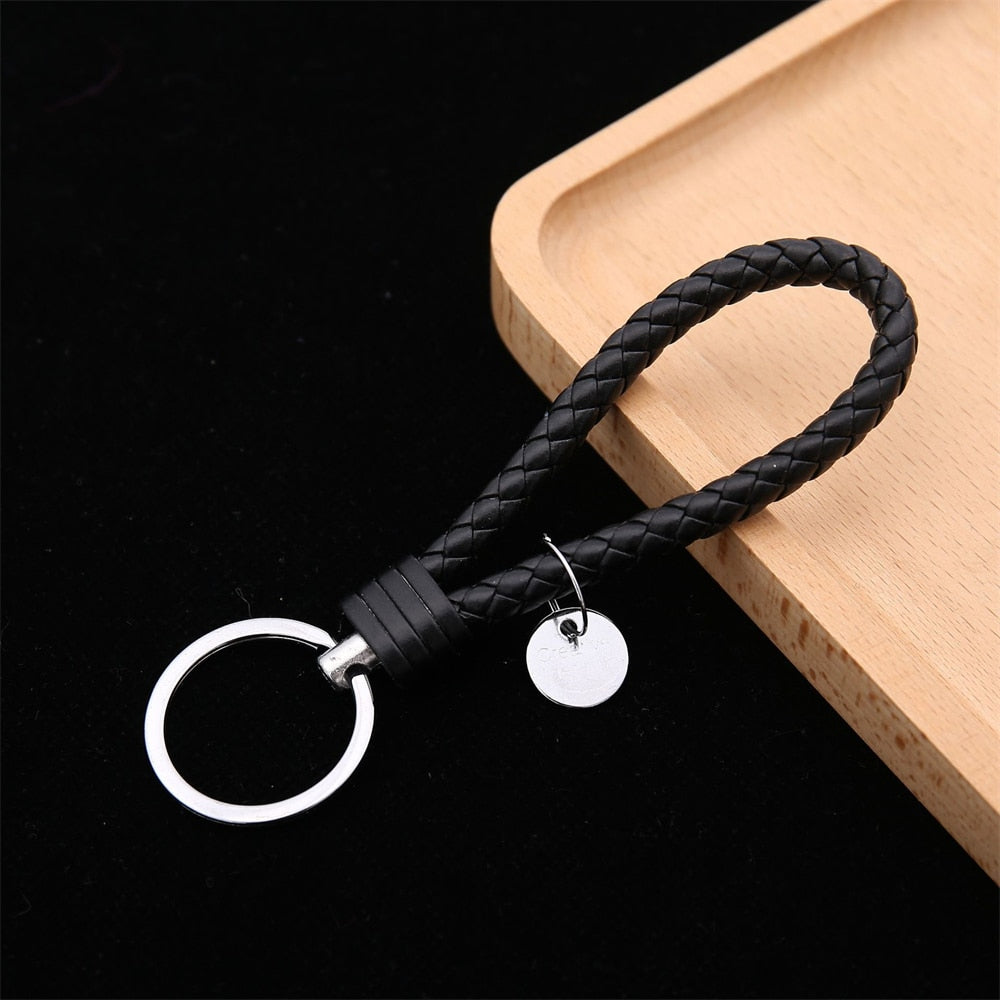 PU Leather Braided Rope Keychain