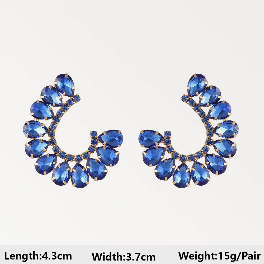 Dark Blue Series Long Dangle Drop Earrings