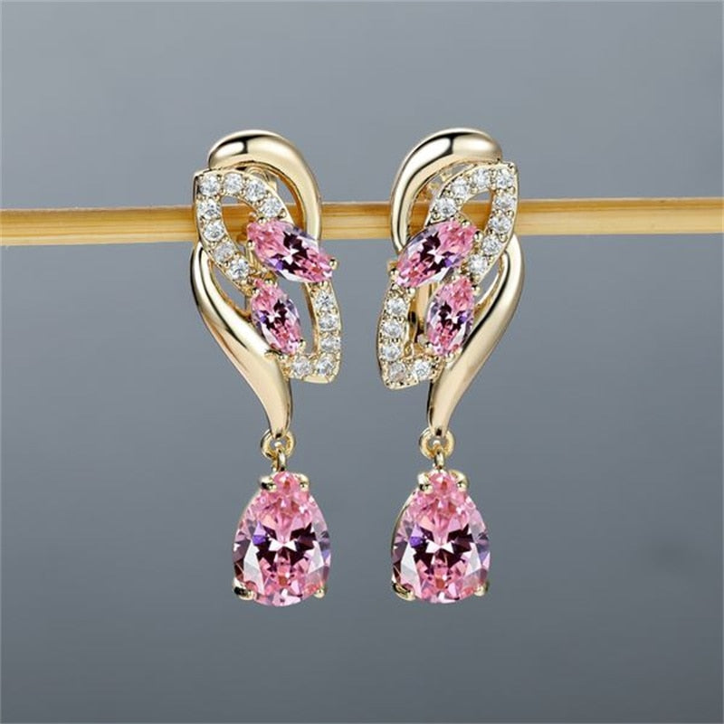 Crystal Flower Dangle Earrings