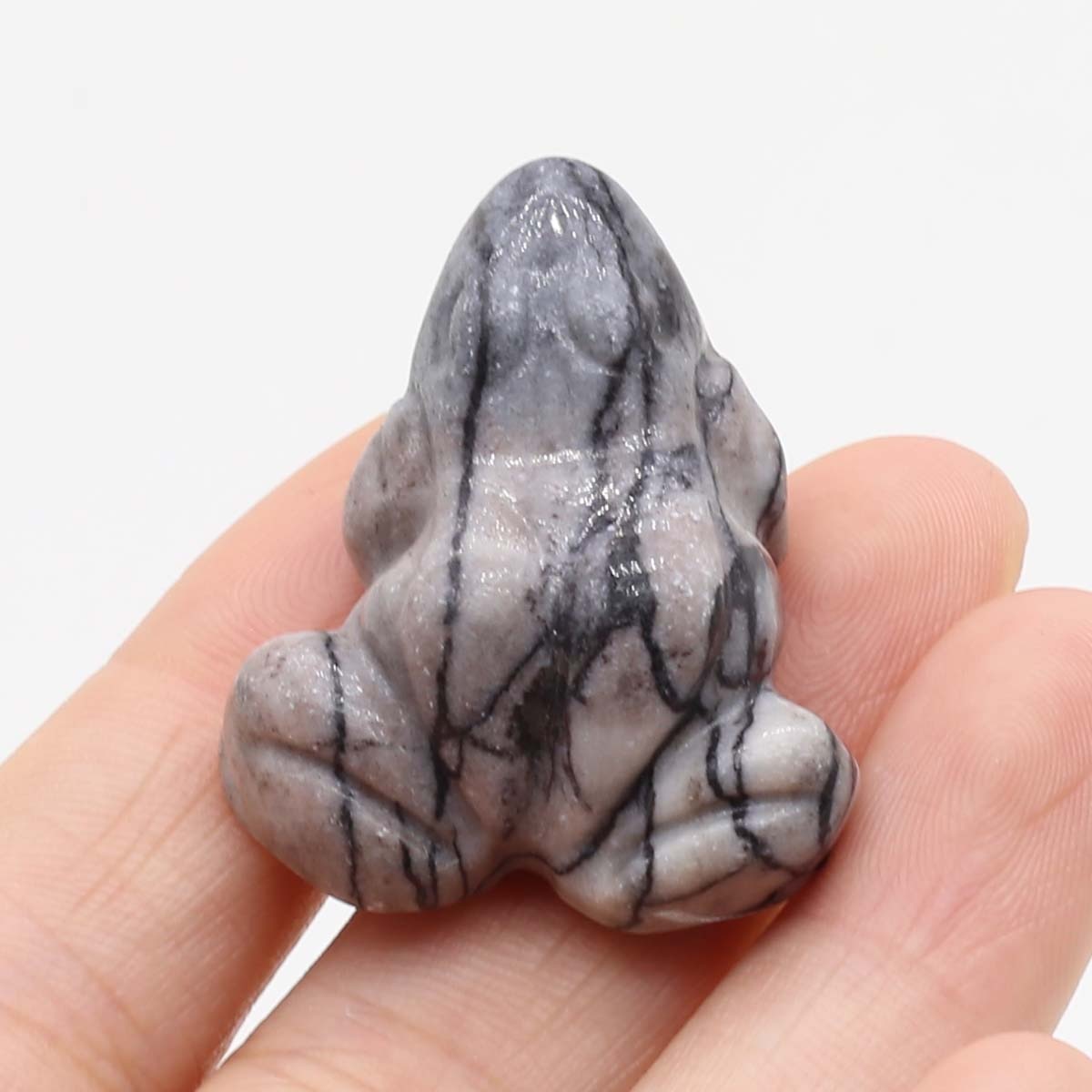 Frog Statue Reiki Figurine Opal Rose Quartz 