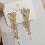 Long Full Rhinestone Big Earrings