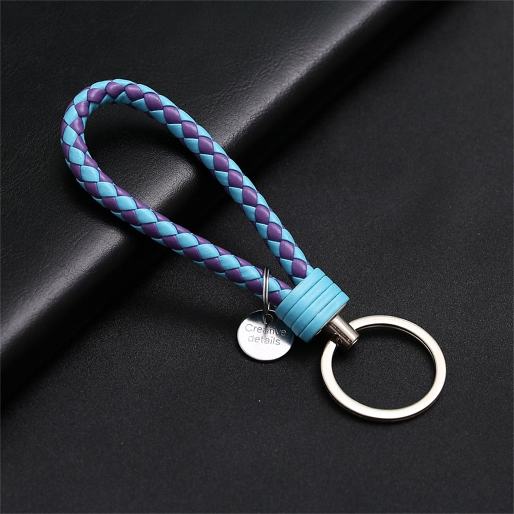 PU Leather Braided Rope Keychain